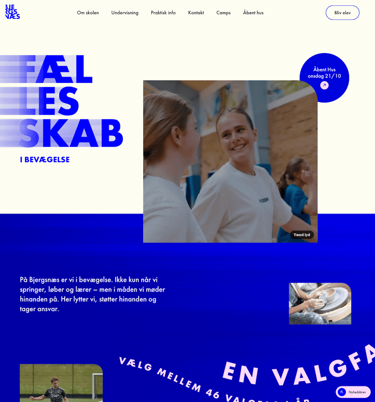 Custom WordPress-hjemmeside for Bjergsnæs Efterskole
